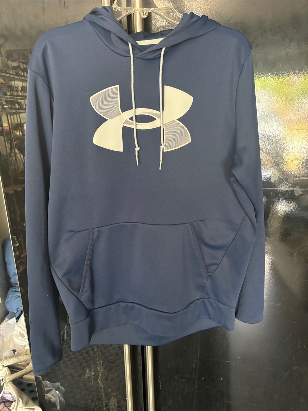 Under Armour Navy Blue Crewneck Logo Hoodie